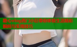 糖心vlog西门小巨带你体验生活精彩瞬间与实用技巧